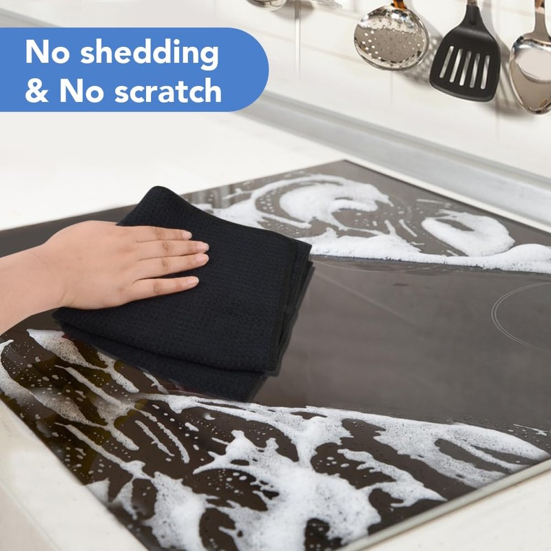 VIVOTE Microfibre Tea Towels, 40 x 60 cm, Black Kitchen