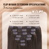 LuxeTress Clip in Hair Extensions Real Human Hair 16 Inch