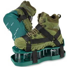 OHIFAN Lawn Aerator Shoes with Spring Base,Free-Installation Grass Aeration Air Tool,Soil Aerator Adjustable Straps Automatic Cleaning of Dirt Aeration Shoes for Yard Patio Garden