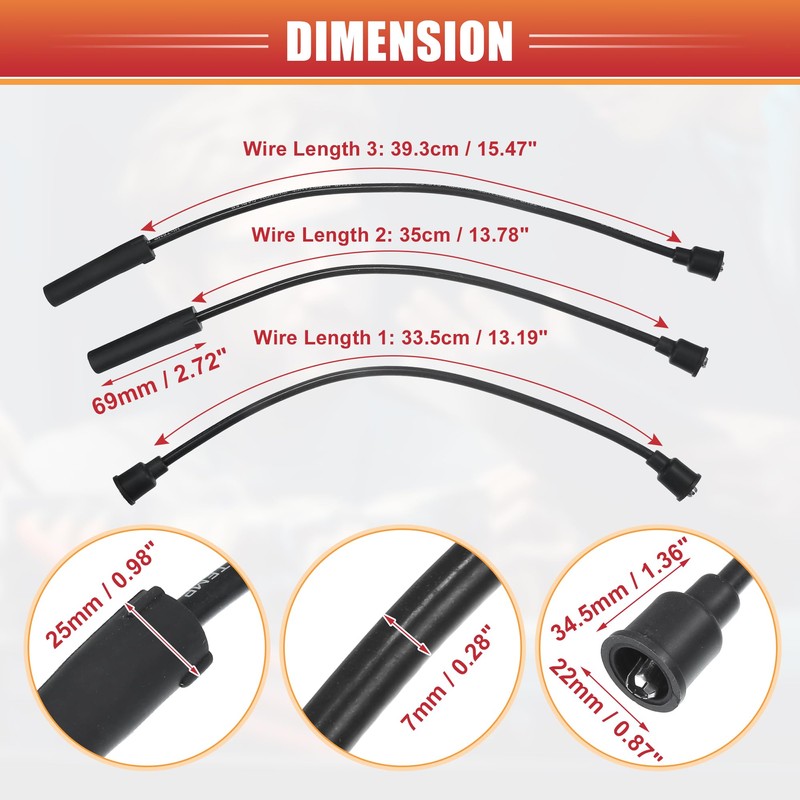 ACROPIX 7mm Car Spark Plug Coil Wire Ignition Coil Harness