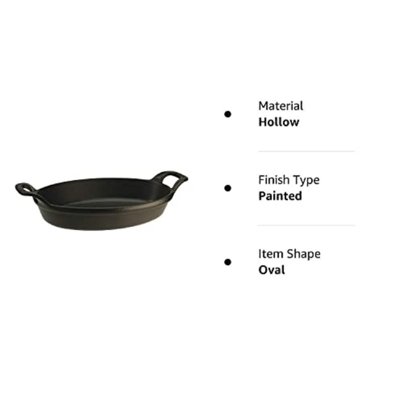 Staub Dish 40509-546 Mini Oval Dish, Black, 5.9 inches (15