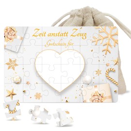 Luckeey Luckeey Gutschein Puzzle 24-teilig | Zeit statt Zeug Gutscheine zum Selber Ausfüllen | Gutschein Verpackung, Gutschein Karte, Geburtstagskarte, Gutschein Weihnachten | Geschenke für Frauen Männer