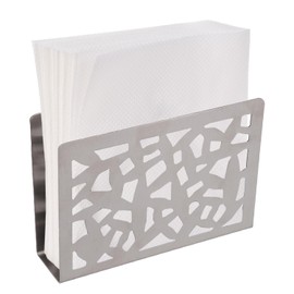 Servilletero de Mesa, Servilleteros de Acero Inoxidable para Cocina Mesa de Comedor Porta Soporte Organizador Dispensador de Pañuelos Vertical Esmerilado para Restaurante Habitación (Plata)