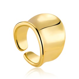 ALEXCRAFT Chunky Rings Women's Gold Silver Waterproof Openwork Line Girlfriend Temperament Personality Rings Mum Engagement Promise Adjustable Ring Jewellery for Women, Silver