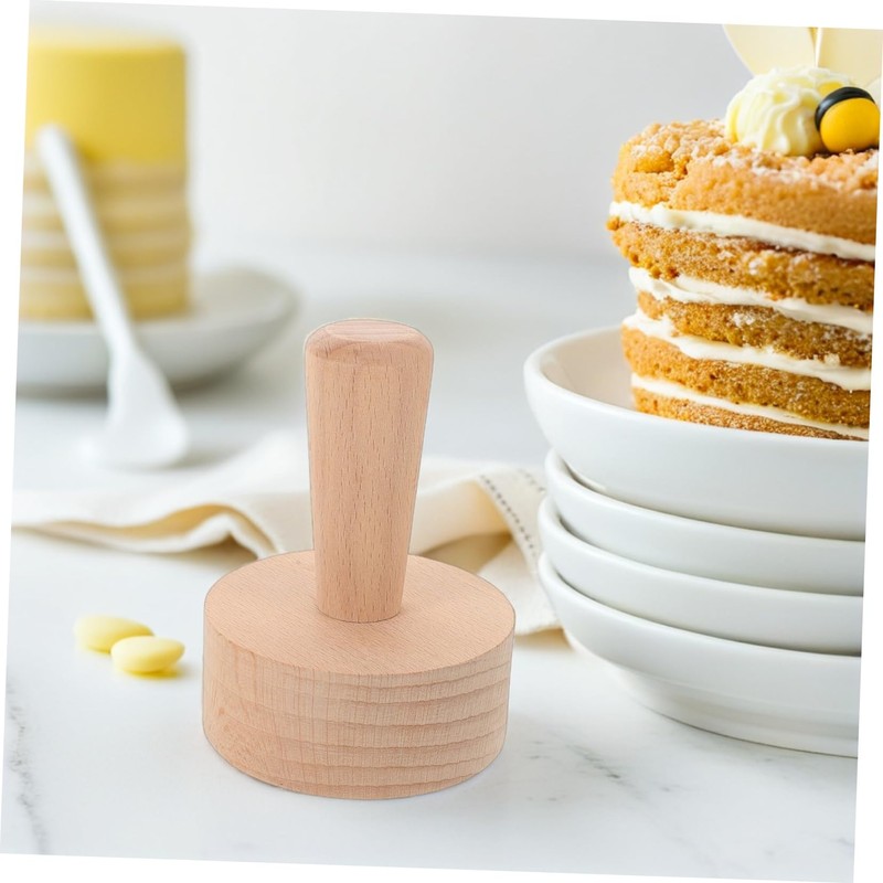 FUNOMOCYA Tart Press Tool: Wood Egg Tart Pastry Tamper Tool