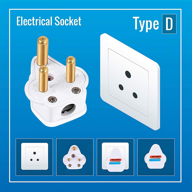 2Pcs 5 Amp Round Pin Plug Lamp,Round 3 Pin Plugs