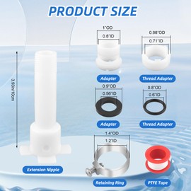 Tub Spout Diverter Repair Kit with Assembly Tool,Four in One Tub Spout Adapter,Bathtub Spout Adapter Kit Fits 1/2'' Copper Pipe,1/2'' IPS and 3/4'' IPS