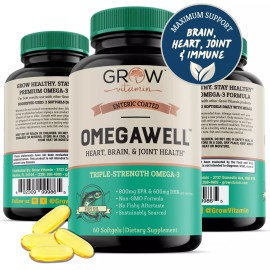 Grow Vitamin BEST TRIPLE STRENGTH Beyond Omega 3 FISH OIL PILLS 2000mg HIGHEST POTENCY