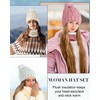 Suhine 16 Pcs Women Pom Beanie Hat Scarf Set Slouchy