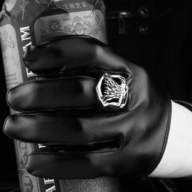 ATDMEI American Eagle Ring for Men Women Stainless Steel Punk Vintage Size 11 Jewelry