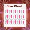 Pack of 30 Halloween Nails - Almond Shaped French Nails