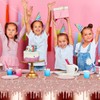 AIMALL 3 PCS Rose Gold Themed Disposable Tablecloth, Waterproof PE
