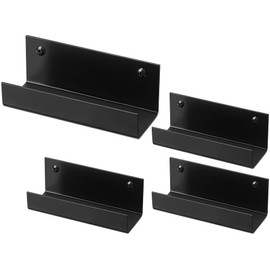 Blulu 4 Pcs Wall Mount Ladder Wall Wheelbarrow Hanger Steel Garage Storage Hook Wheelbarrow Hanger Heavy Duty Garage Storage Organizer for Hang Ladders Carts Chair Bicycle (Black)