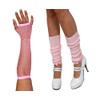 1980S BABY PINK LEG WARMERS AND FISHNET GLOVES POPSTAR ICON