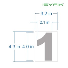 White Vinyl Number 1 (One) Stickers – 6 Pack 4 inch Self Adhesive - Premium Decal Die Cut & Pre-Spaced for Mailbox, Signs, Window, Door, Cars, Trucks, Home, Business, Address Number, Indoor & Outdoor