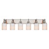 Modern 6-Light Bathroom Vanity Lighting Milky White Glass Shade Wall