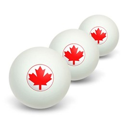 GRAPHICS & MORE Canada Maple Leaf Flag Novelty Table Tennis Ping Pong Ball 3 Pack