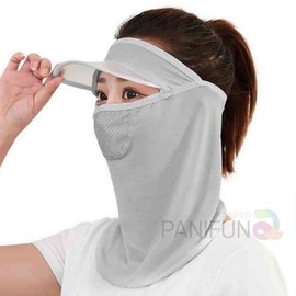 Gray Sun Protection Hiking Face Mask Sun-blocking Mask 2ea