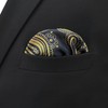 SHLAX&WING Paisley Black Golden Pocket Square Men's Necktie Silk MH10