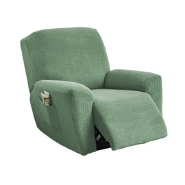 KRFOONN Stretch Recliner Slipcovers Jacquard Sofa Cover 4-Piece Fallon Collection Slipcover Lazy Boy Chair Covers Furniture Protector Recliner Chair Cover with Storage Pocket for Living Room, B15