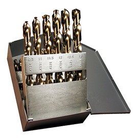 Viking Drill and Tool 58680 D-25M Type 643-D 135 Degree Split Point M42 Cobalt Drill Set (25 Piece)