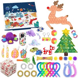 39PCS Christmas Advent Calendars Gift for Children Adult Relieve Stress Push Bubbles Toy Countdown 24 Days Blind Box Toys Sets