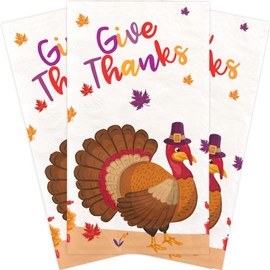 Thanksgiving Napkins 100PCS Disposable Turkey Paper Towel Thanksgiving Fall Napkins for Dinner Fall Thanksgiving Party Supply