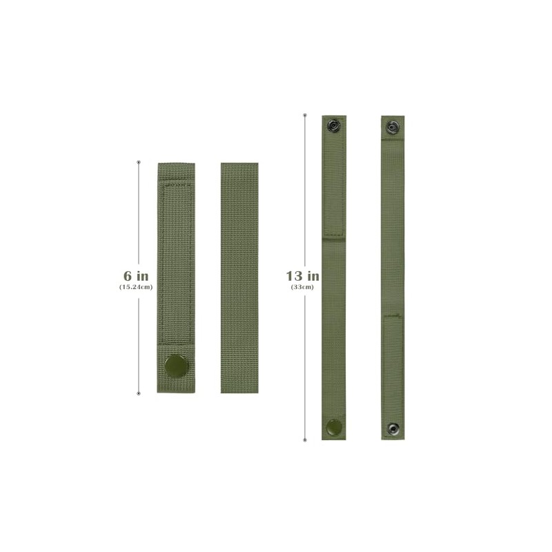 4 Pack Molle Straps with Snaps 6 inch, Tactical Mod