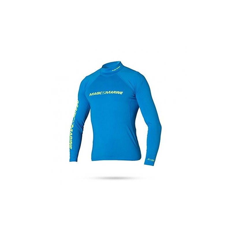Magic Marine Herren Cube Langarm Rash Vest Top Blau -