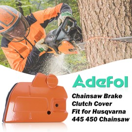 Adefol Chain Brake Assembly Clutch Side Cover for Husqvarna 445 450 Chainsaw, 445 450 Clutch Cover Assembly with Bar Nuts Replacement Parts Replaces 544097902 544097901