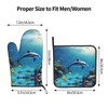 YYHWHJDE Ocean Underwater Dolphin Fish Printing Oven Mitts and Pot