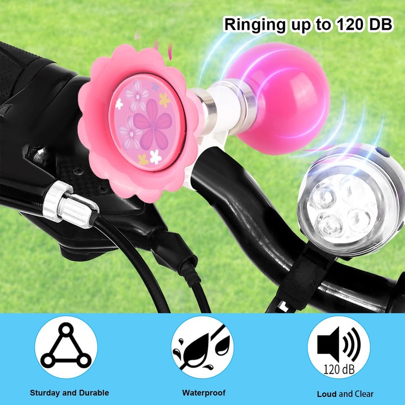 Children's Bicycle Bell with 5 Stickers in Different Patterns -