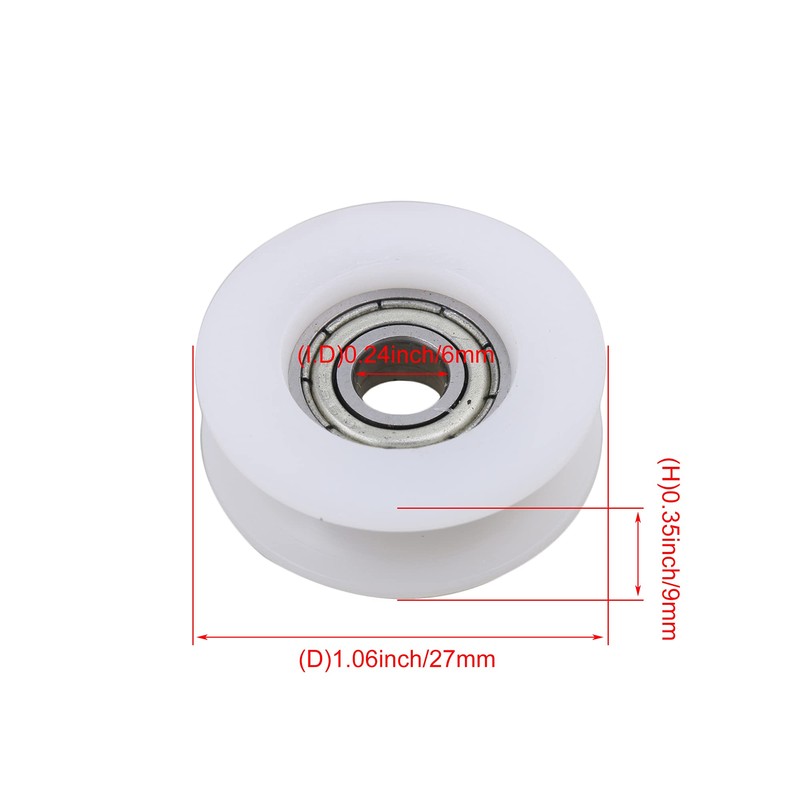 4 pieces 6 x 27 x 9 mm flat plastic