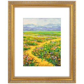 Golden State Art, 16X20 Ornate Vintage Photo Frame with White Mat for 11X14 Pictures or 16X20 Without Mat, Antique Gold Color