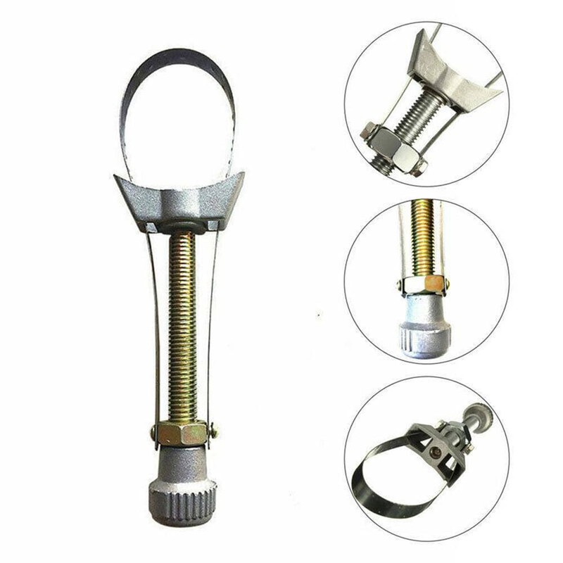 Generic Oil Filter Wrench Strap Wrench Universal Metal 60-120 mm