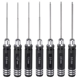 sourcing map 7pcs RC Hex Screwdriver 0.9mm 1.27mm 1.3mm 1.5mm 2mm 2.5mm 3mm Hexagon Screwdrivers Wrench RC Hex Driver Repair Tool for RC Models Car Helicopter Boat