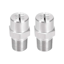 uxcell Flat Fan Spray Tip - 1/8BSPT Male Thread 304 Stainless Steel Nozzle - 110 Degree 1.8mm Orifice Diameter - 2 Pcs