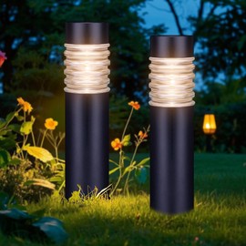 pearlstar Solar Lights Outdoor - 2 Pack Solar Pathway Lights for Outside, Waterproof Glass Solar Powered Outdoor Garden Light for Yard, Landscape, Walkway, Patio Decorations