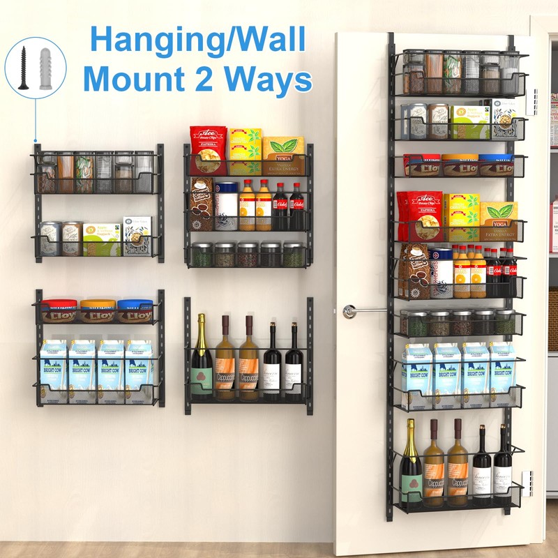 VyGrow Over the Door Pantry Organizer, 8-Tier Over the Door