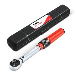 DNA MOTORING 3/8-Inch Drive Click Torque Wrench 20-200 FT.-LB / 2.26-22.6 N.M Torque Wrench for Repairs, Machinery Maintenance Assembly, Sliver/Red, TOOLS-00513