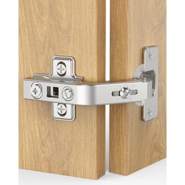 Chibery 2 Pack 135° Lazy Susan Hinges, Kitchen Corner Cabinets, 4D Adjustment, Concealed Self Closing, Easy Installation with Clip-on Plate, Hidden Surface Mount for Folded Cupboard, Folden Door
