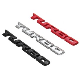 JenNiFer Turbo 3D Metal Car Sticker Tailgate Body - Red