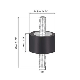 sourcing map 8 pieces rubber shock absorber double ends rubber brackets vibration damper with M4 x 10 mm bolts