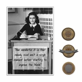 Poster Print for Classroom, Home, or Office: Anne Frank (Heavy Matte Poster Paper, 13"×19")_AB