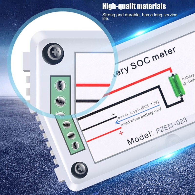 Battery Capacity Indicator LCD Digital Display Voltmeter Power Tester 0~100V