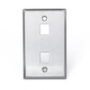 Leviton Stainless Steel QUICKPORT Wallplate, Single Gang, 2-Port, 43080-1S2