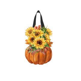 Briarwood Lane Fall Door Hanger 19x13 Sunflowers in Pumpkin For Fall Door Hanger