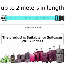 Luggage Straps 2 Pack Adjustable Suitcase Belts Luggage Straps with Combination Lock with Quick Release Buckle Travel Accessories for Travel Business Trip Packing（One Word Belt Green & Blue）