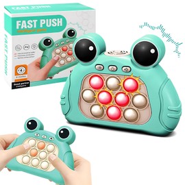 ZCOINS Pop Game Sensory Fidget Toys, Quick Push Light-Up Popping Squeeze Stress Toys, Handheld Electronic Push Pop Stress Puzzle Game for Kids and Adults Gift Party Fillers