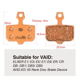 Chooee Brake Pads for Avid Elixir 1 3 5 7 9 R ER CR Mag, Brake Pad for Sram XX X0 X7 X9 XXWC DB1 DB3 DB5, Polymetal